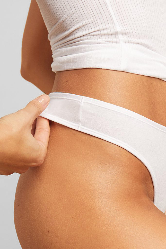 Cloud Cotton Thong in White (3-Pack)