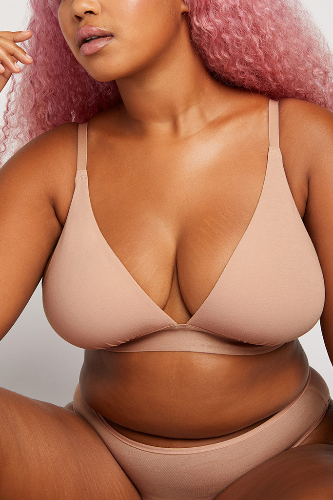 Cloud Cotton Triangle Bra in Buff