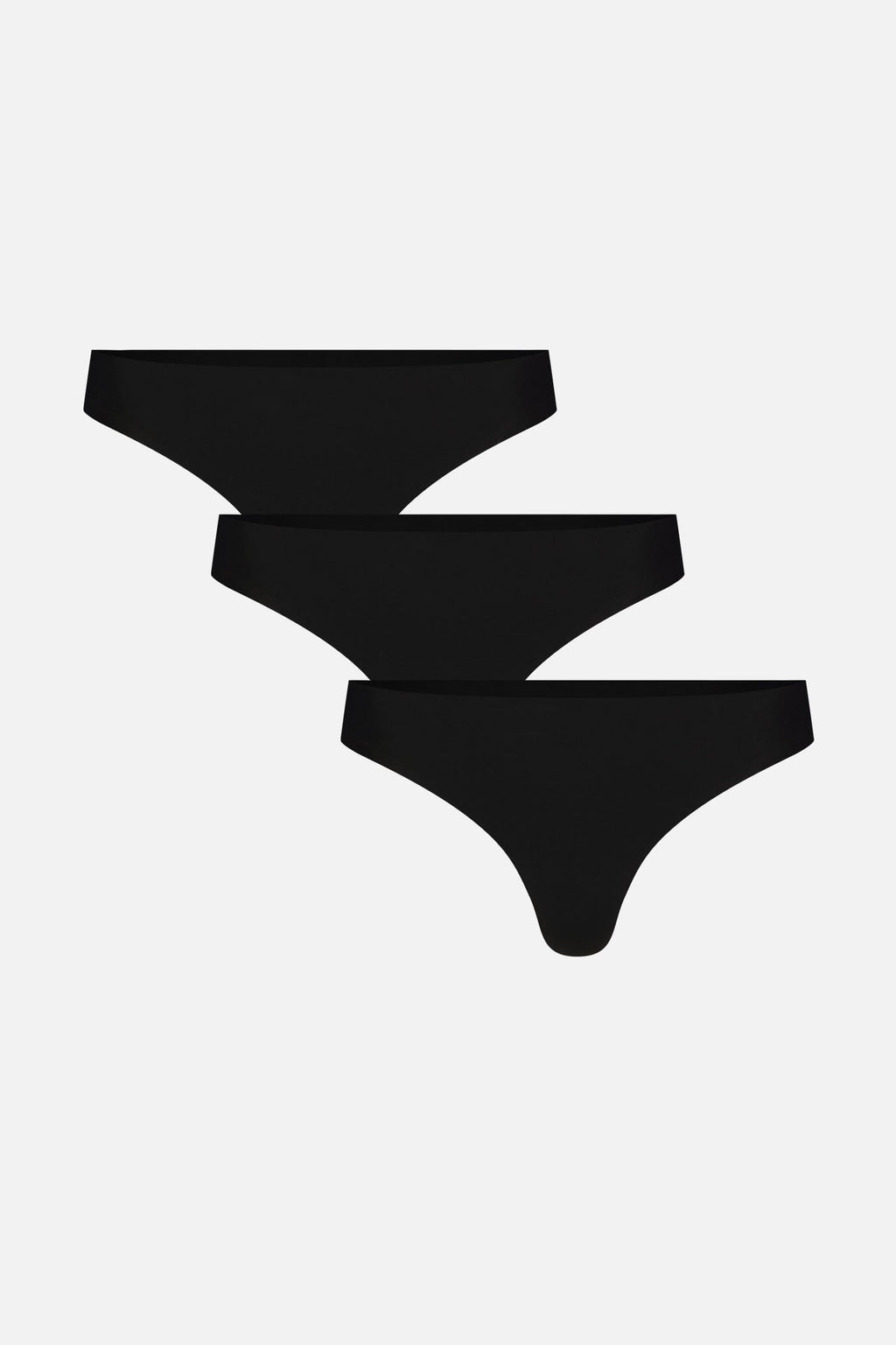Base Low Thong in Black (3-Pack)