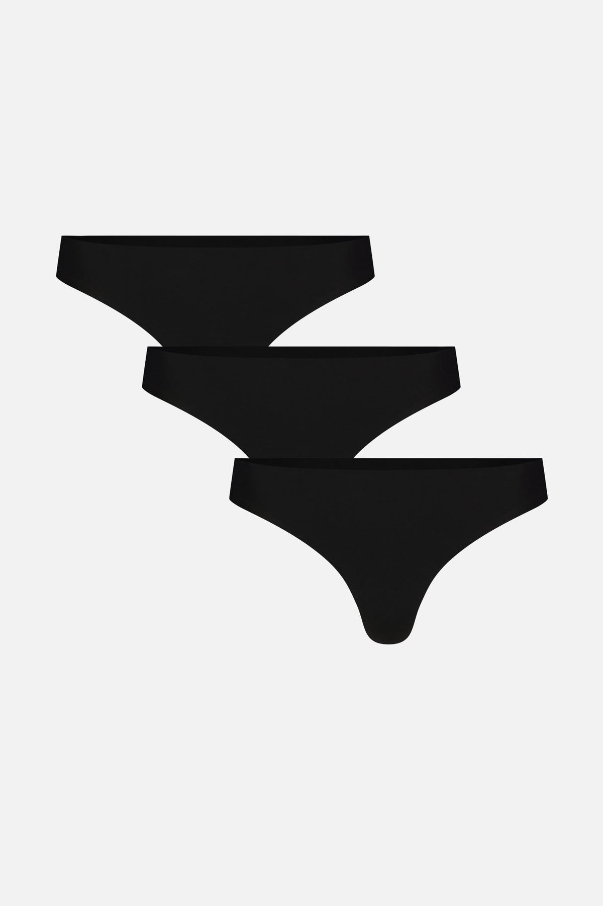 Base Low Thong in Black (3-Pack)
