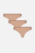 Base Low Thong in Buff (3-Pack)