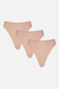 Base High Thong in Buff (3-Pack)