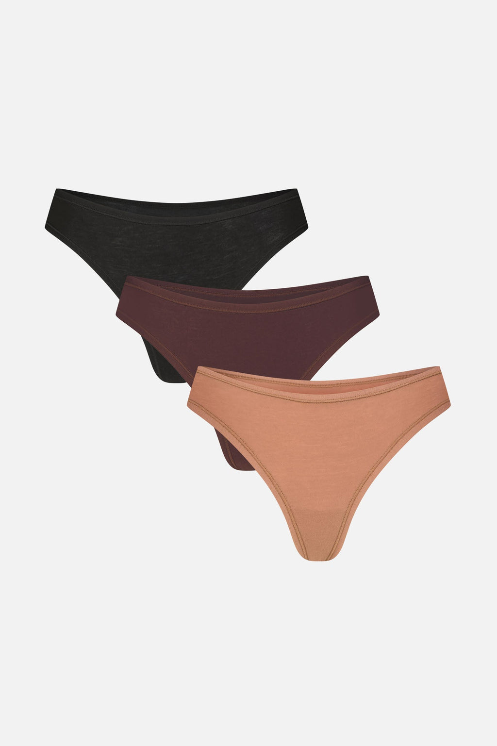 Cloud Cotton Low Thong in Deep (3-Pack)
