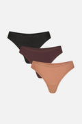 Cloud Cotton Low Thong in Deep (3-Pack)