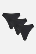 Cloud Cotton Thong in Black (3-Pack)