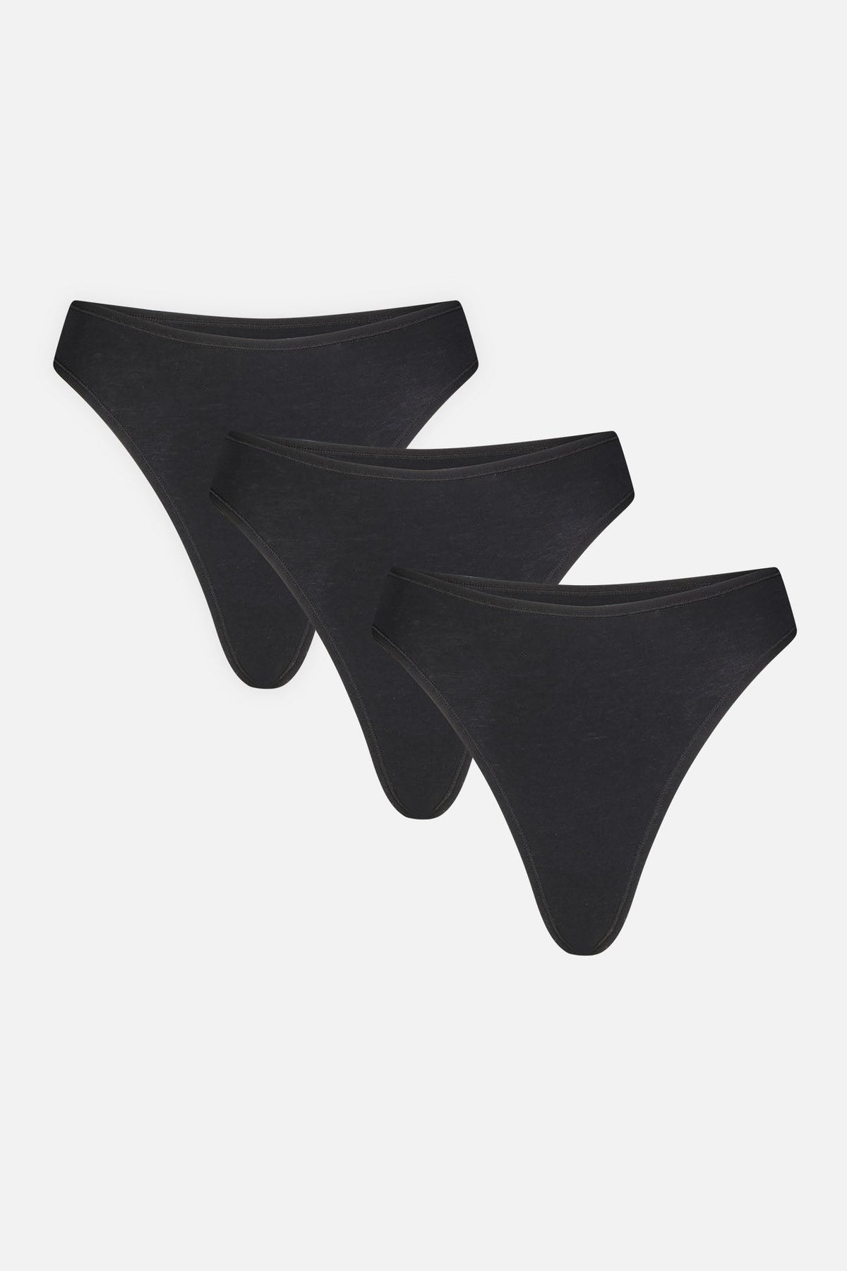 Cloud Cotton Thong in Black (3-Pack)