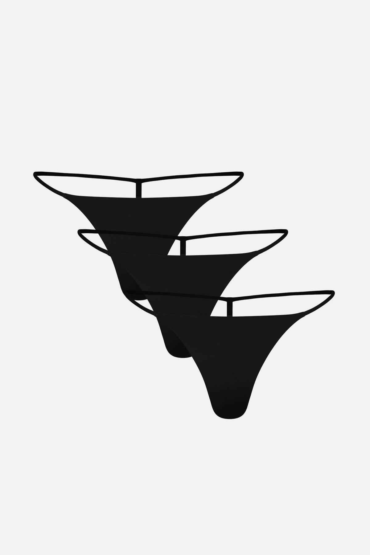 Glacé String Thong in Black (3-Pack)