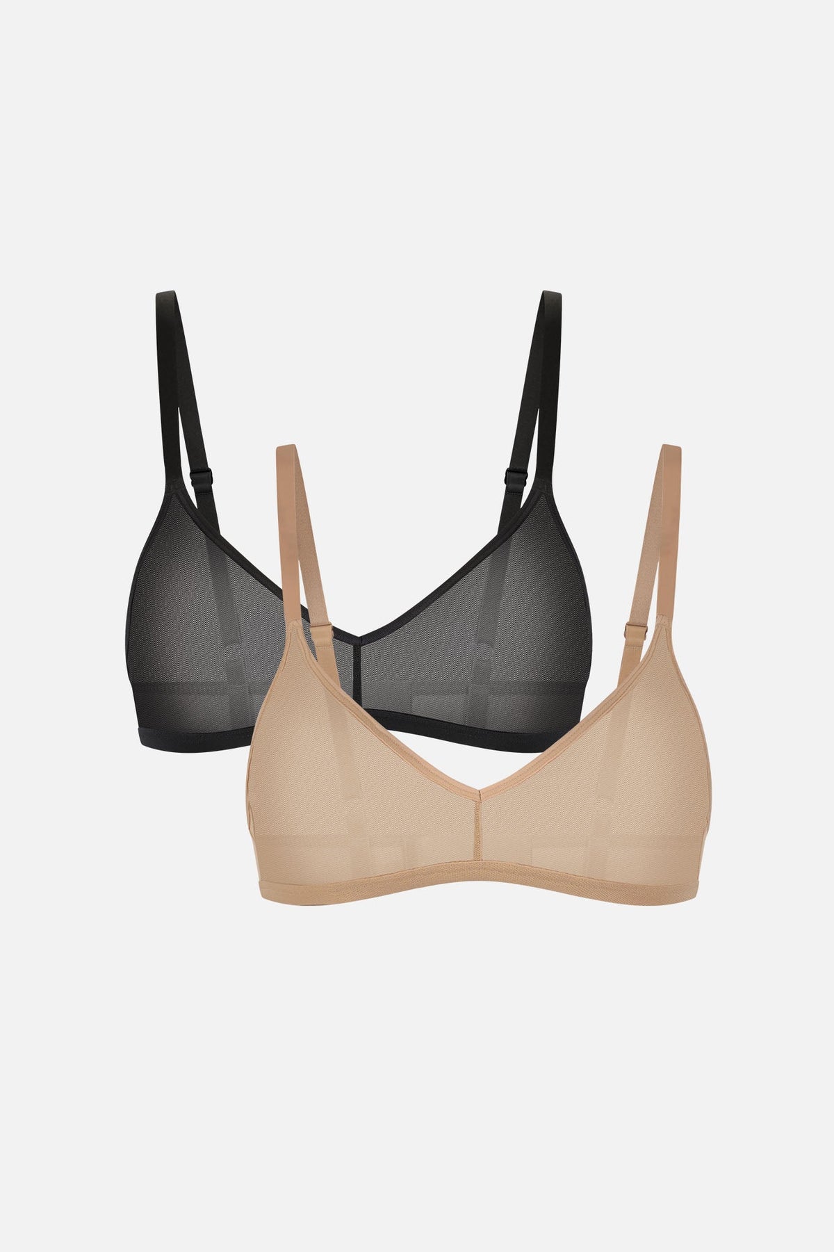 Sieve Non-Wire Bra in Black + Buff (2-Pack)