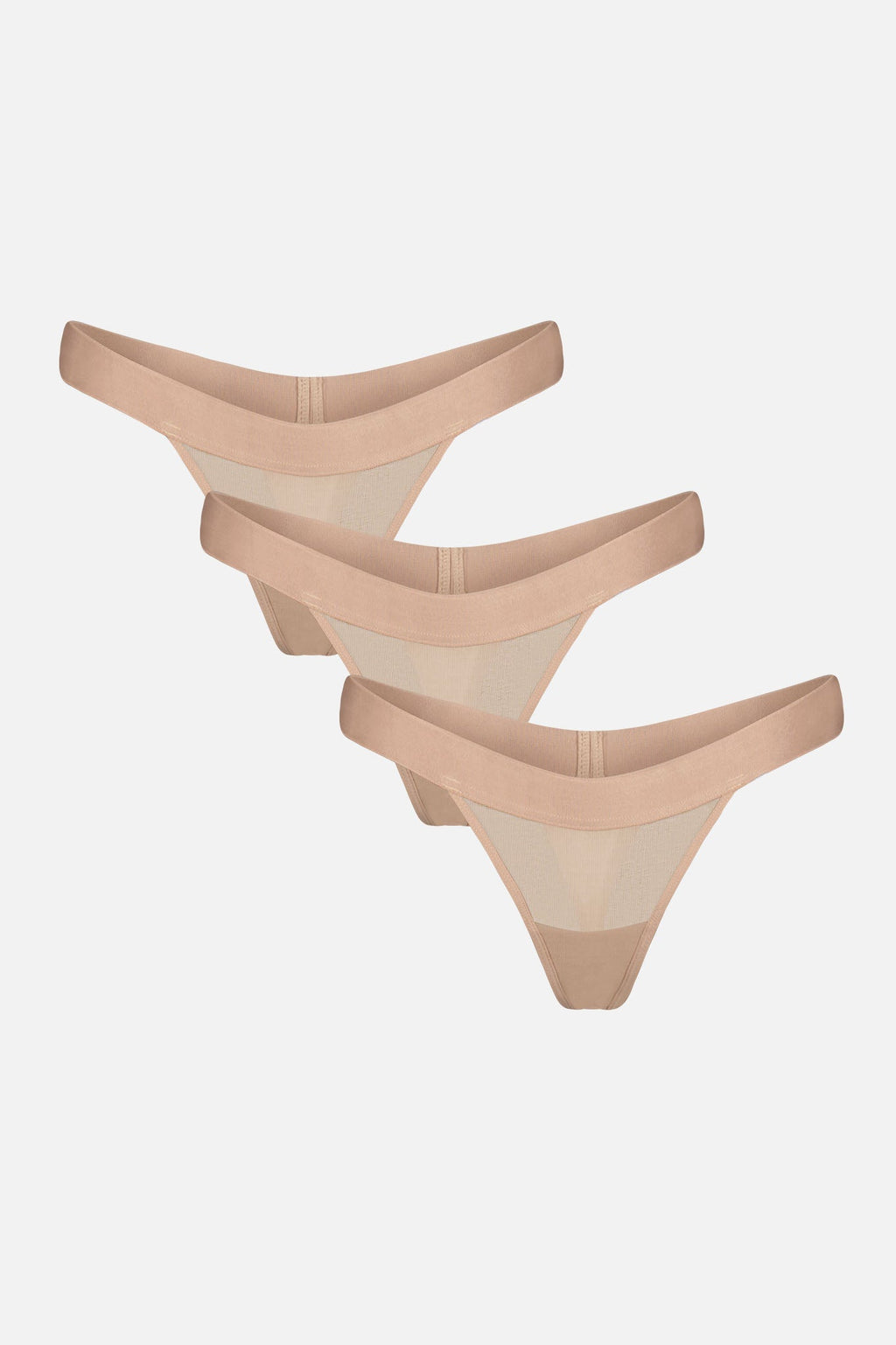 Sieve Thong in Buff (3-Pack)