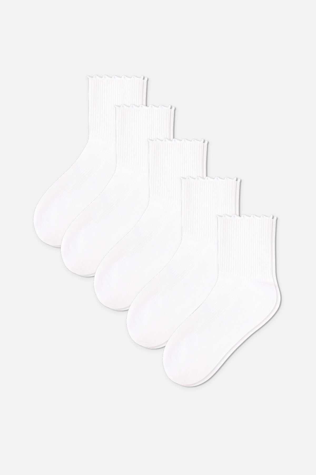 Flutter Sock in White (5-Pack)