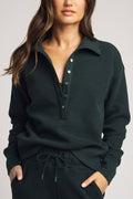 Waffle Knit Pullover in Cypress