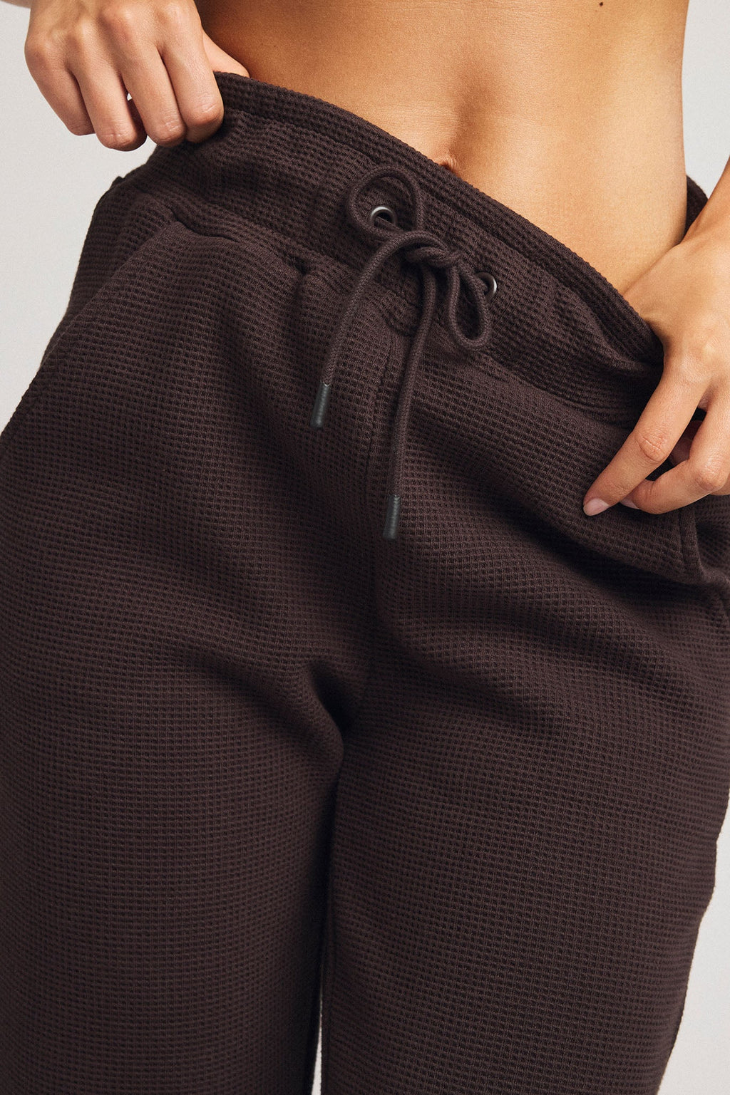 Waffle Knit Jogger in Ganache