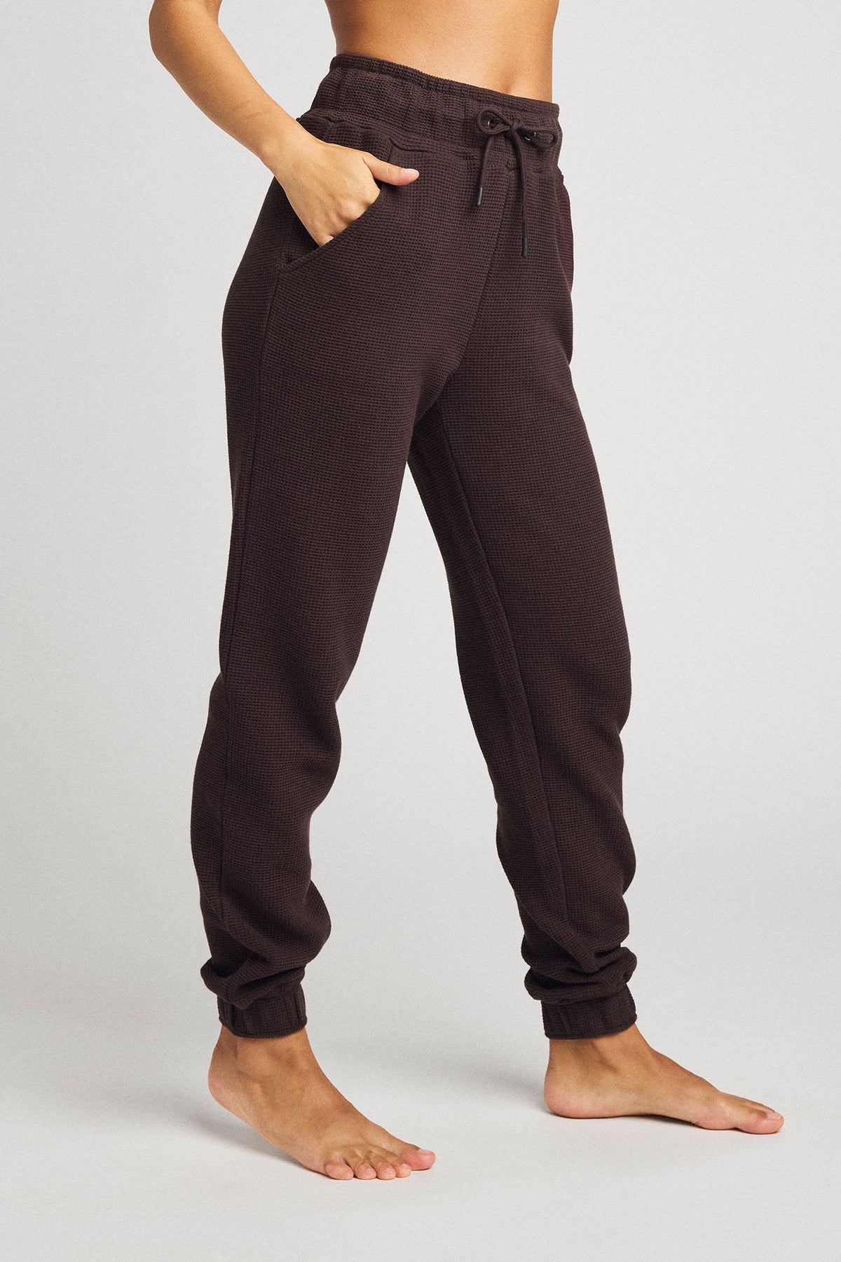 Waffle Knit Jogger in Ganache