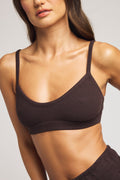 Waffle Knit Lounge Bralette in Ganache