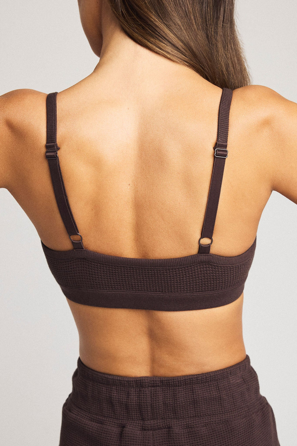 Waffle Knit Lounge Bralette in Ganache