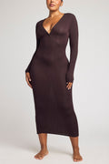 Whipped Henley Dress in Ganache