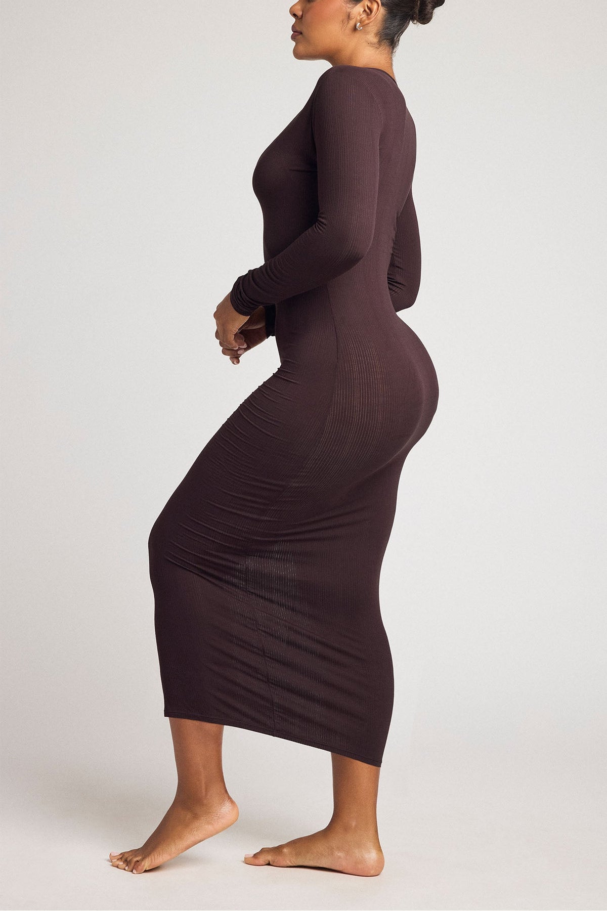 Whipped Henley Dress in Ganache