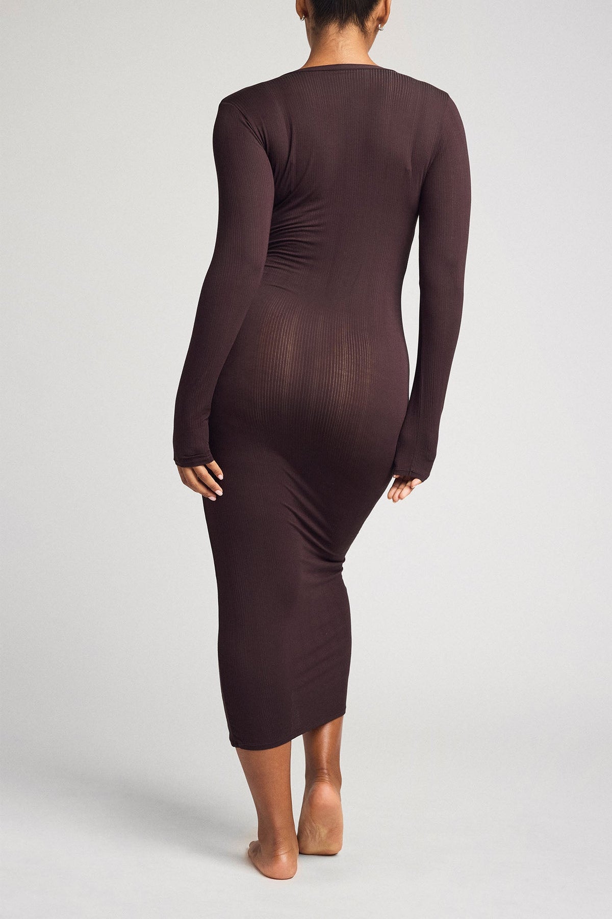 Whipped Henley Dress in Ganache