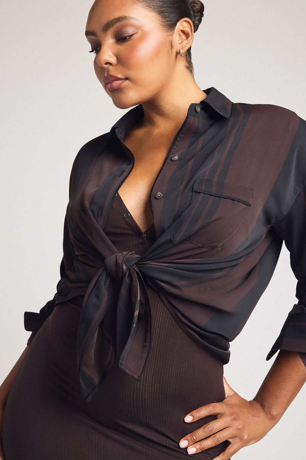 Whipped Henley Dress in Ganache